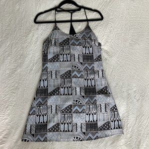 Blue & black patterned dress